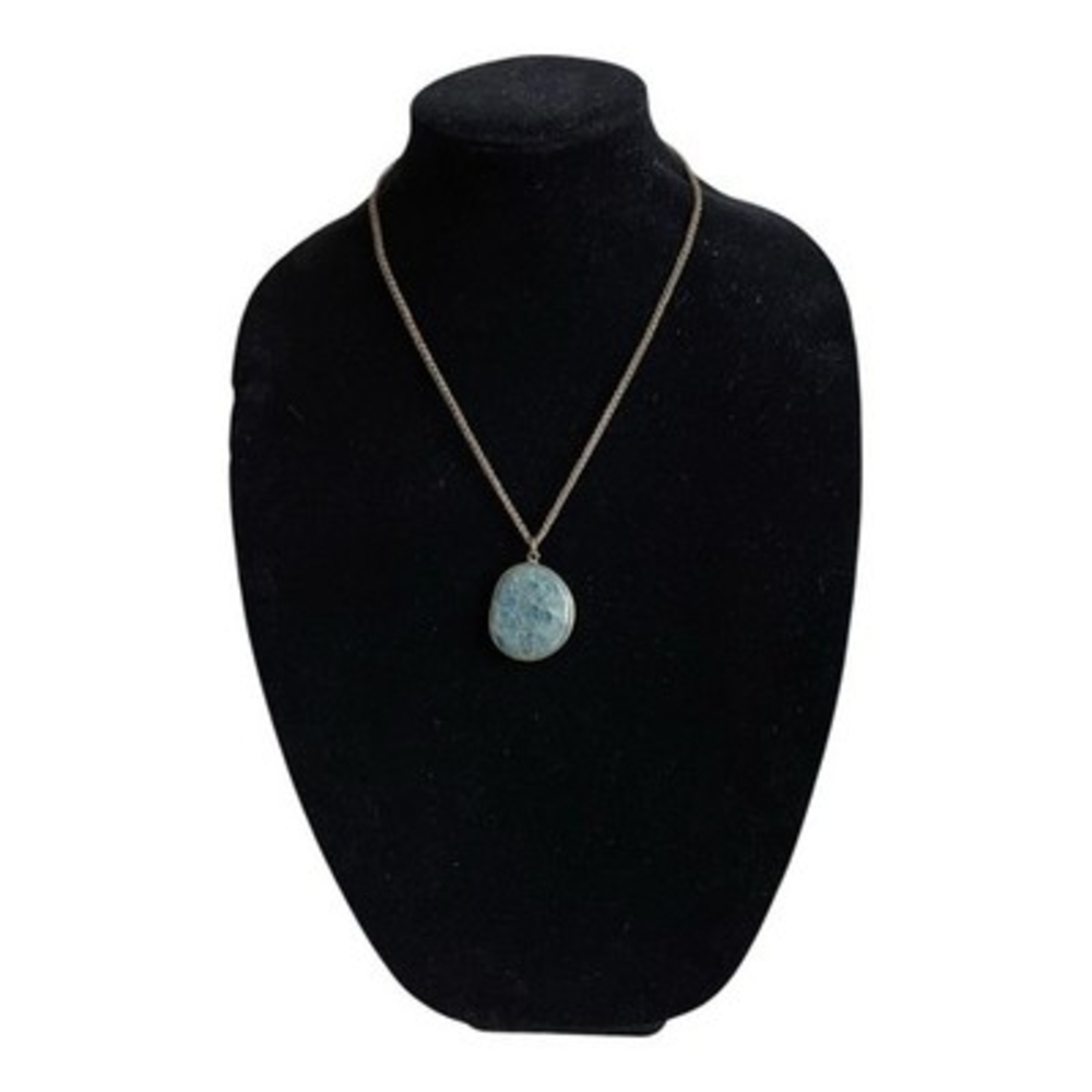 Roost Gold Tone Turquoise Caged Pendant Necklace Boho 20" Vintage
